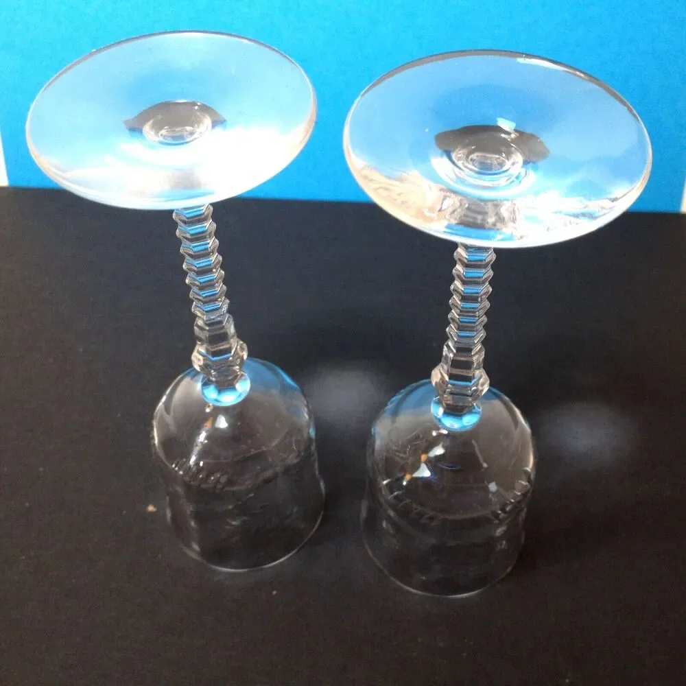 Vintage 2 Elegant Cut Crystal 1 oz. Cordial Glasses / Shot Glass